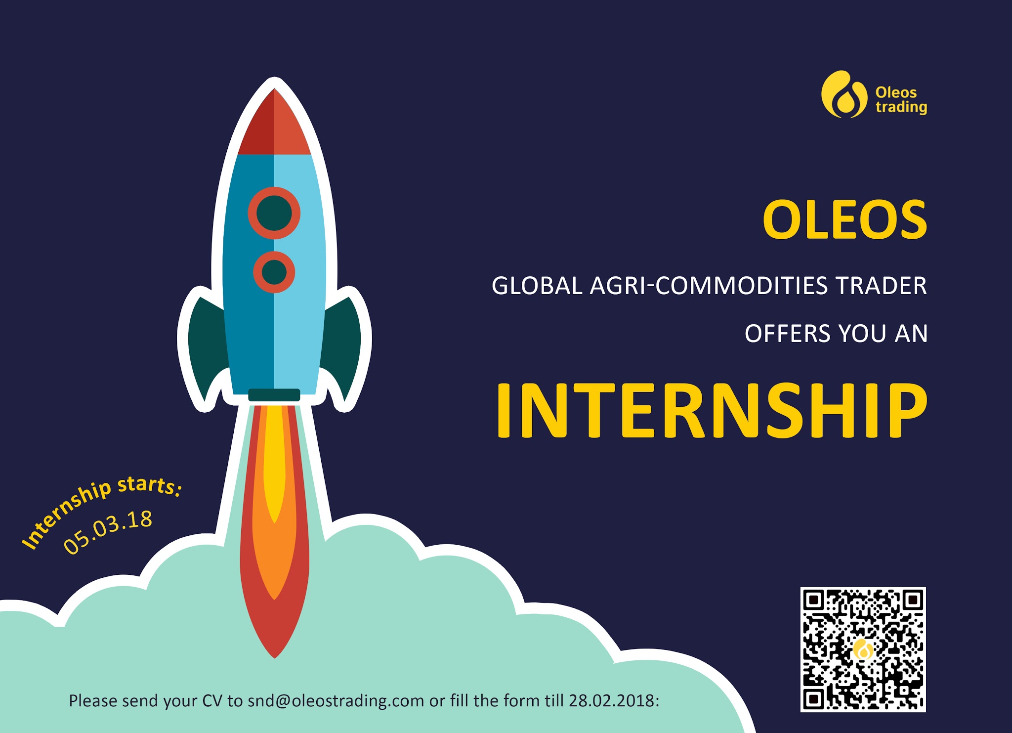 OLEOS TRADING offers you an INTERNSHIP.